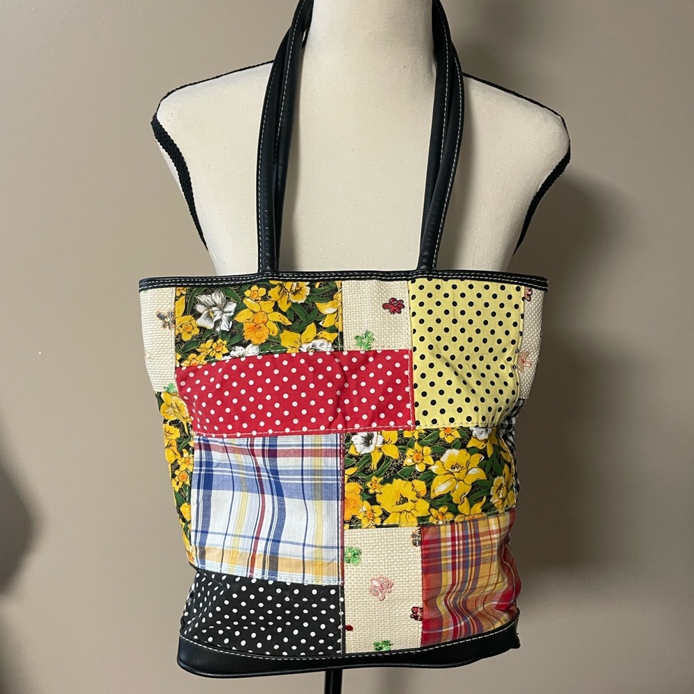 Bueno Black & White Quilted Patchwork Multicolor … - image 1